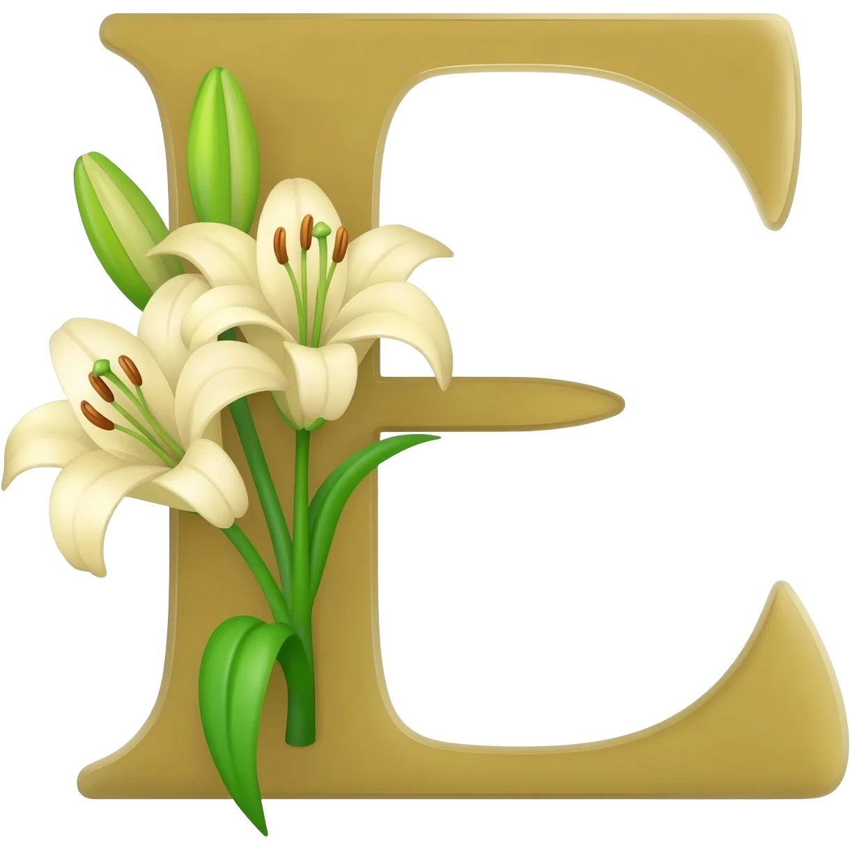 БУКВА E С ЛИЛИЯМИ emoji