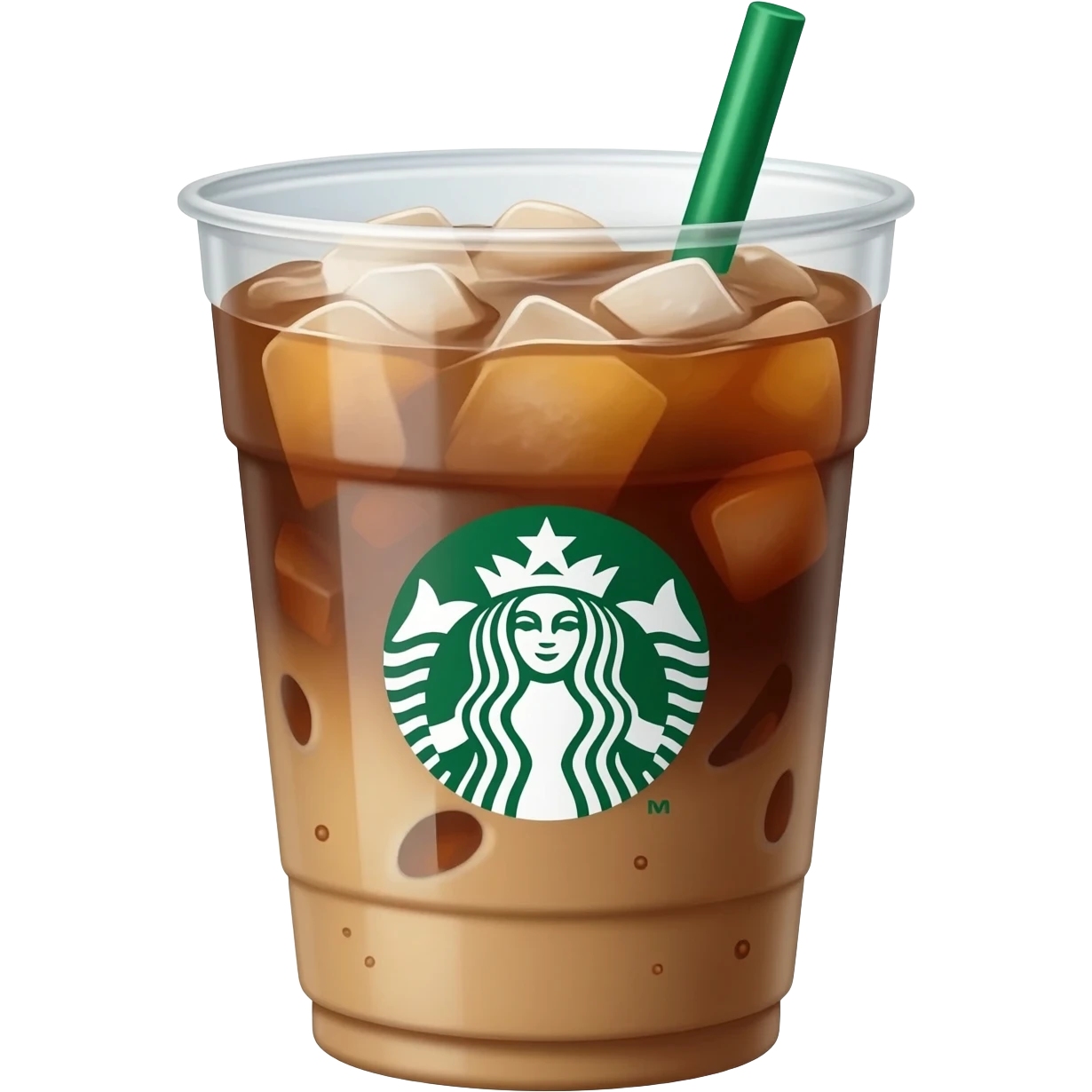 Starbuck ice coffee with ice cubes emoji