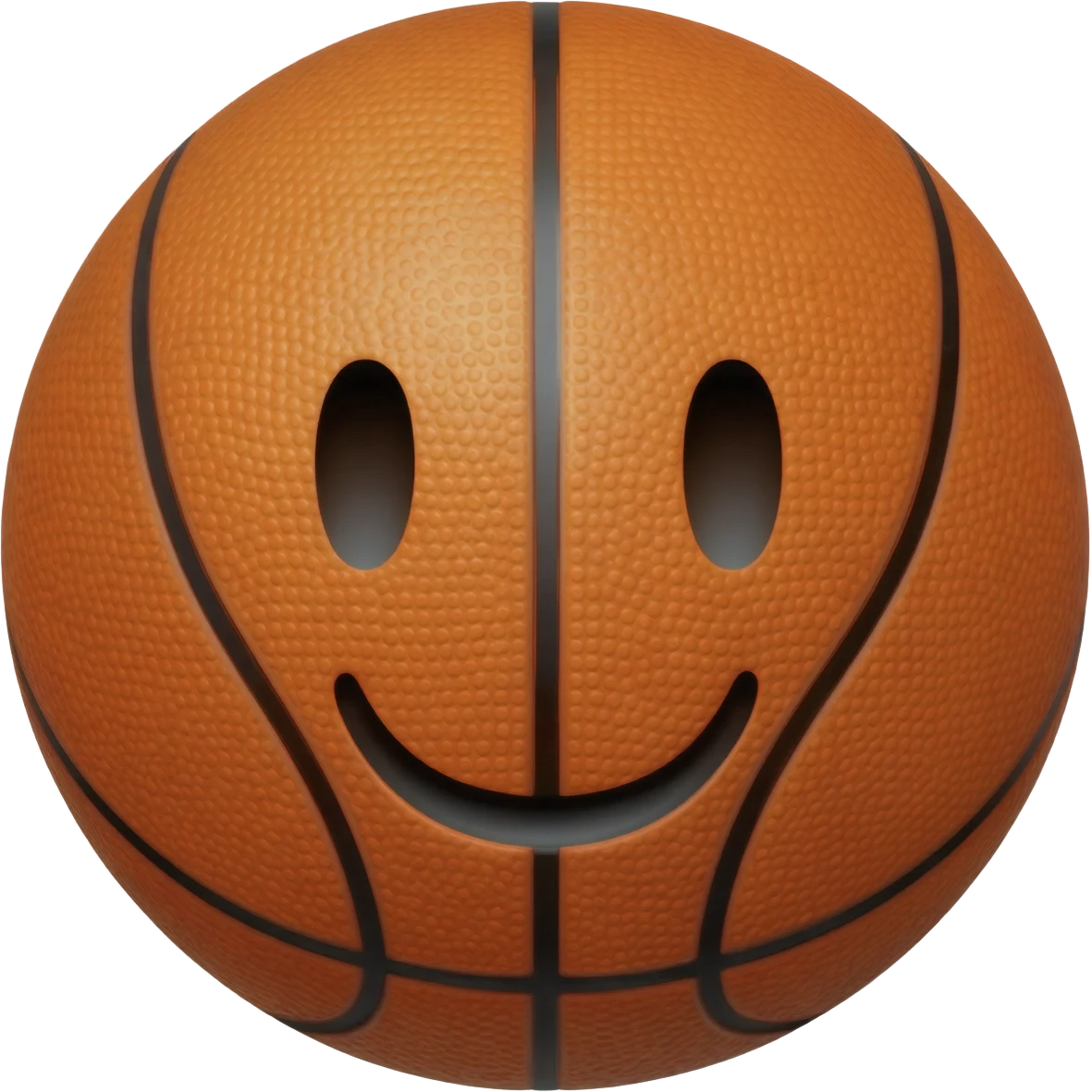 A basketbal with a smile emoji