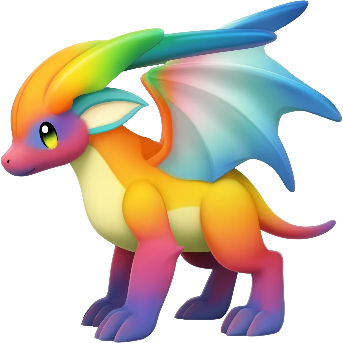 Colorful Exotic Pokémon-Fakémon-hybrid-creature (full body) emoji