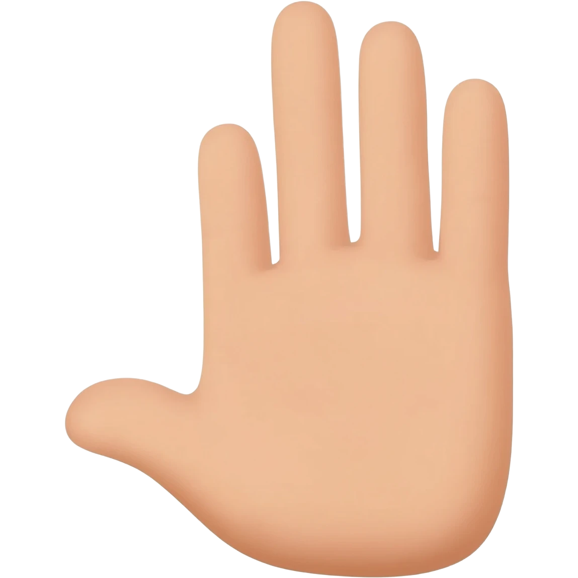mano con 4 dedos levantados y el pulgar doblado hacia la palma emoji