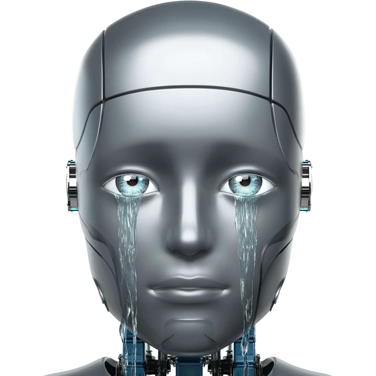 robot crying with streams of water coming out of his eyes emoji