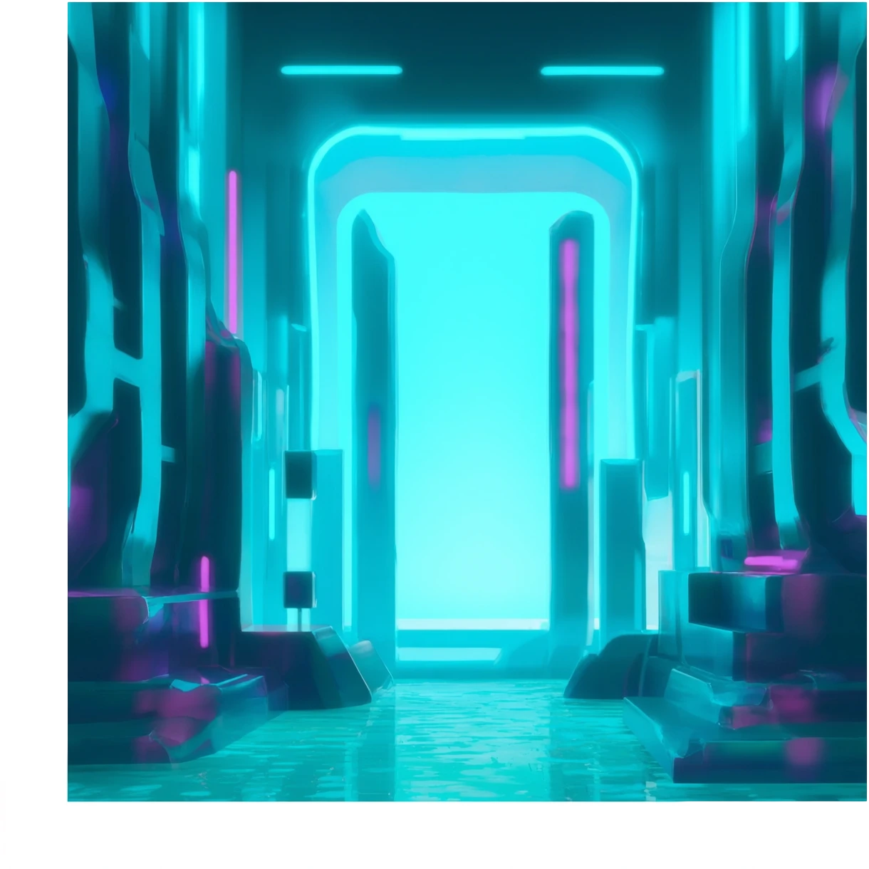 extraterrestrial futuristic otherworldly cyan bioluminescent neon-glowing aesthetic scenery emoji