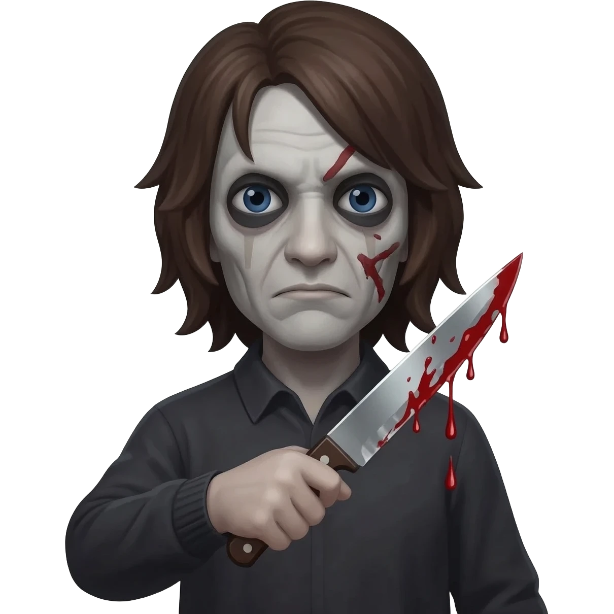 Psychopathe avec un couteau et du sang emoji