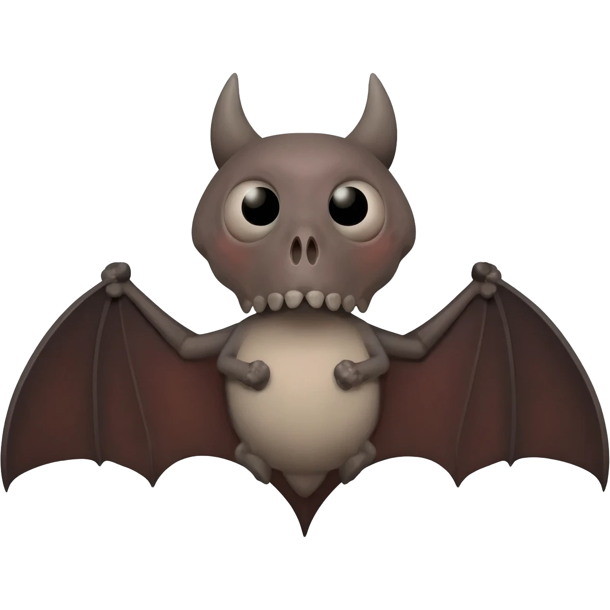 Bat and human skull together in one frame in animation witn full ultra hd. Both the object should be clear emoji