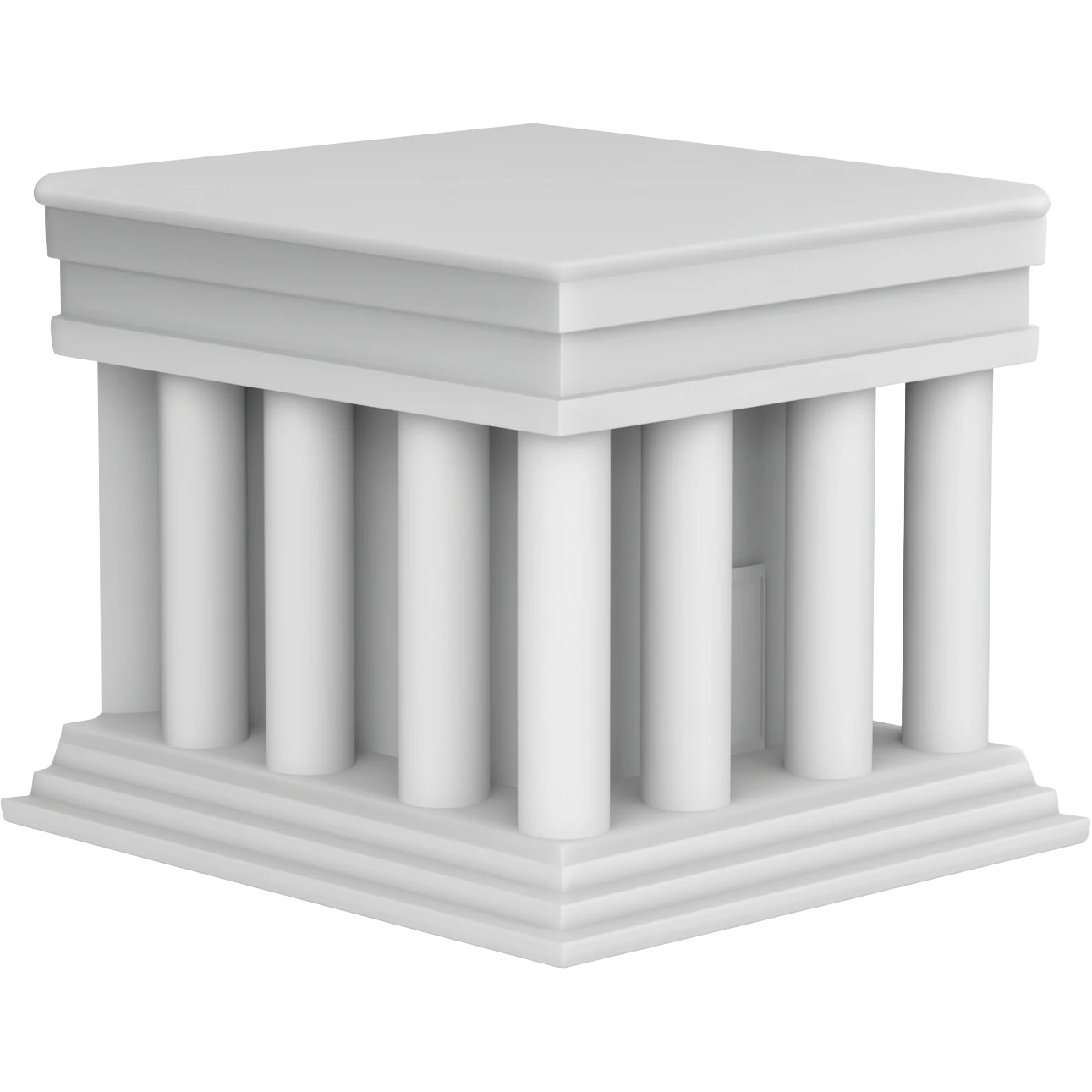 3d white bank with grey outline emoji
