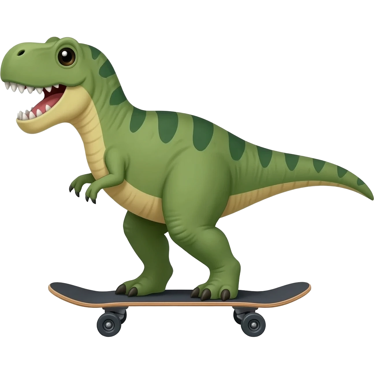 Dinosaur on a skateboard emoji