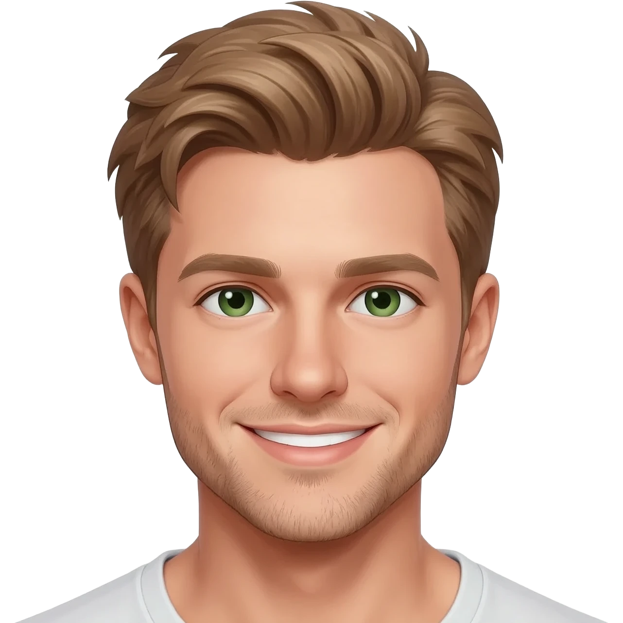 Sexy guy with Light brown hair dark green eyes emoji