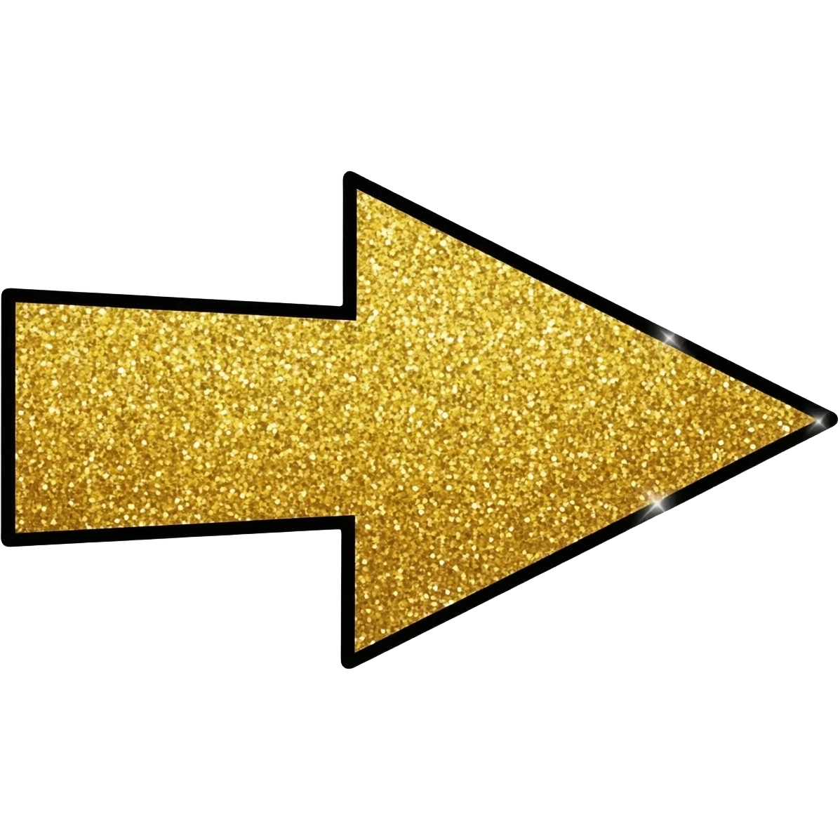 A gold sparkle emoji arrow with black outline emoji