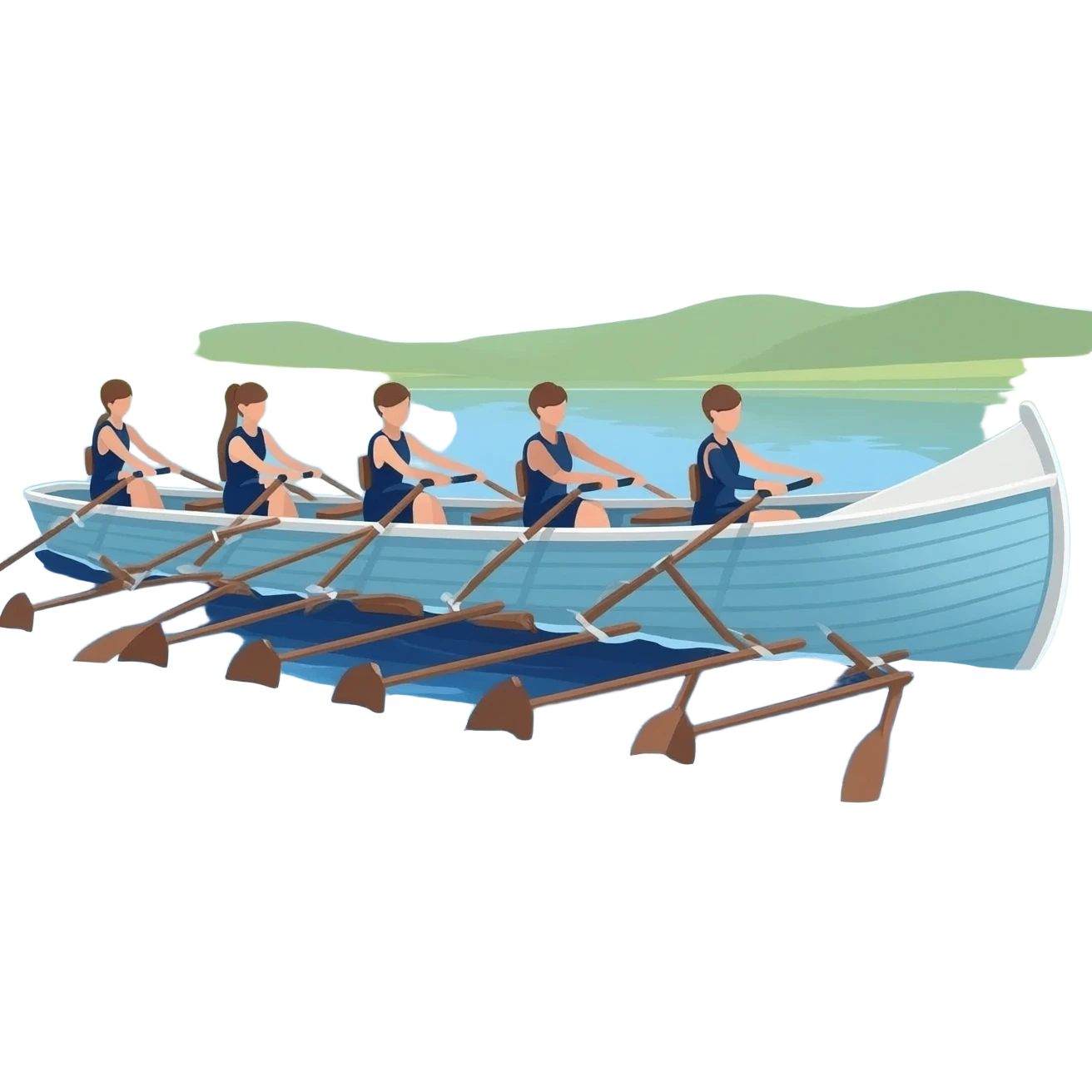 8-woman crew boat rowing emoji
