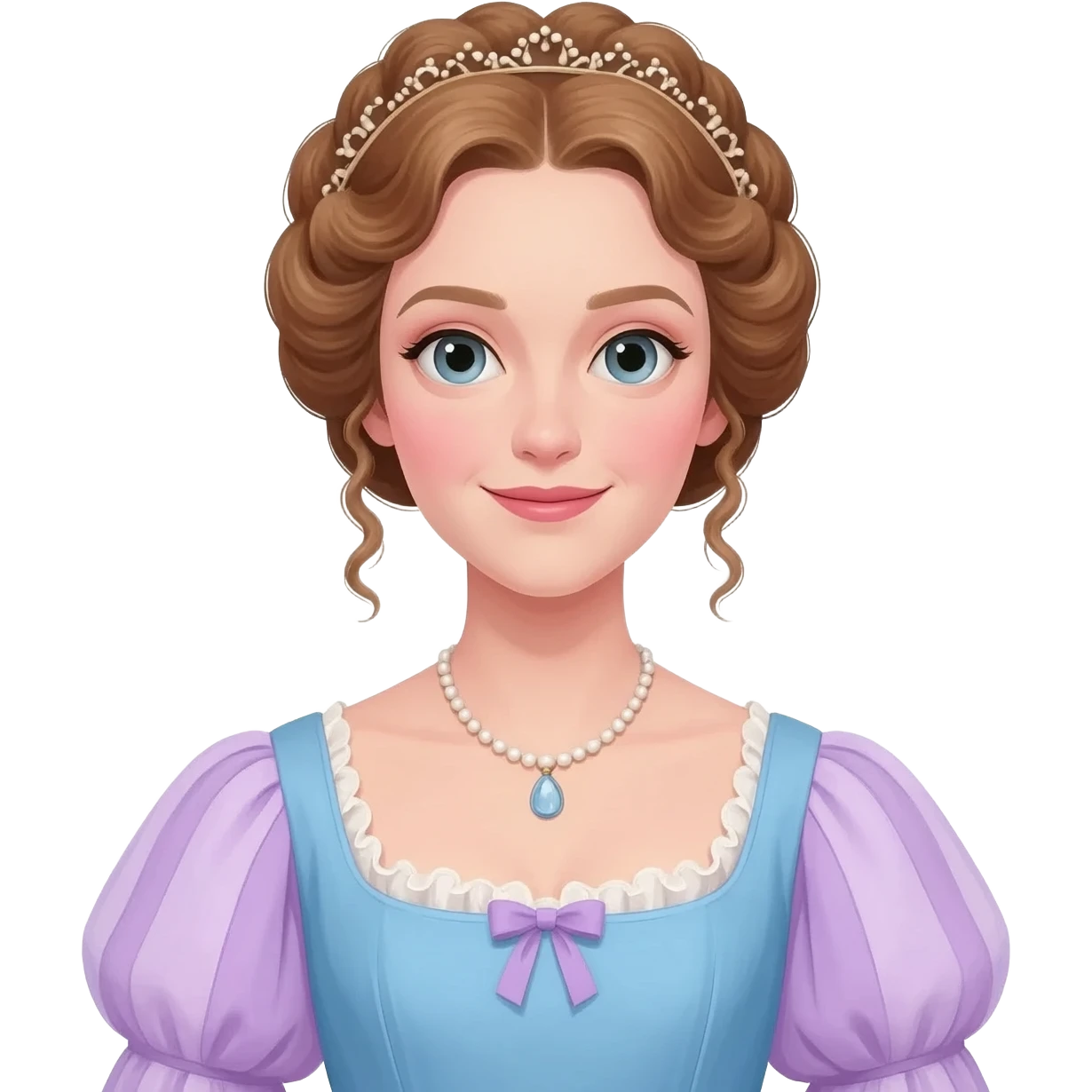 a bridgerton inspired emjoi featuring the classic powder blue and lilac bridgerton colours emoji