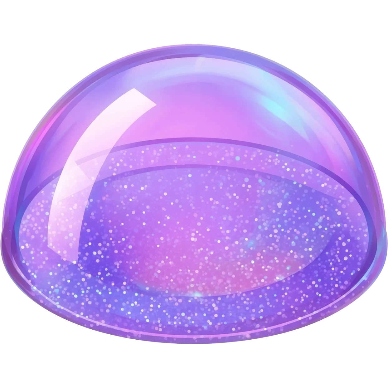 a purple transparent dome that glitters emoji