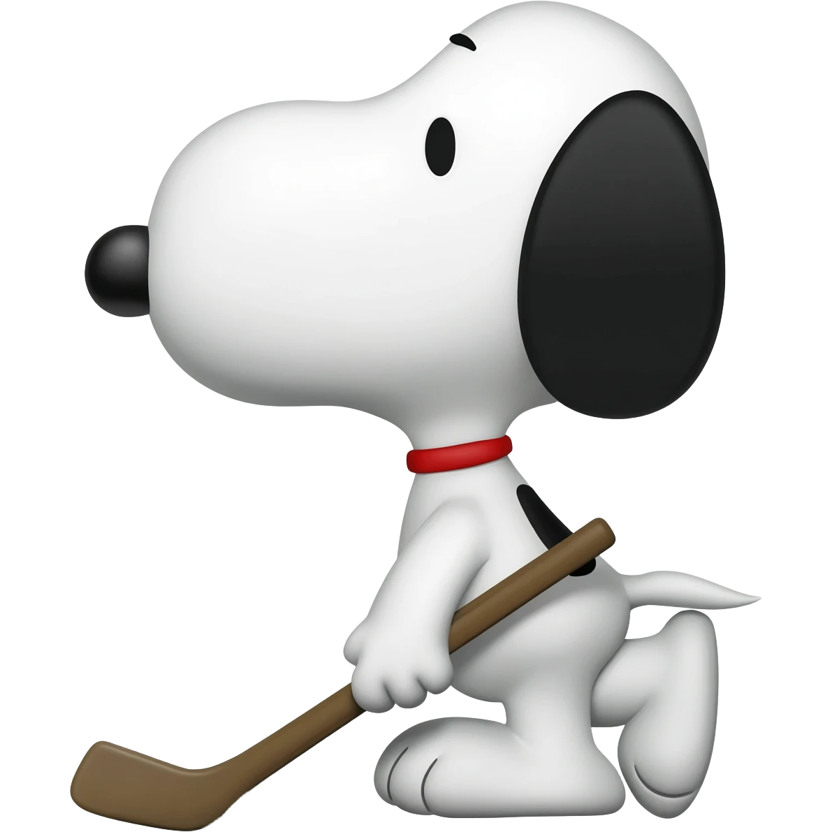 snoopy with a hockey stick emoji