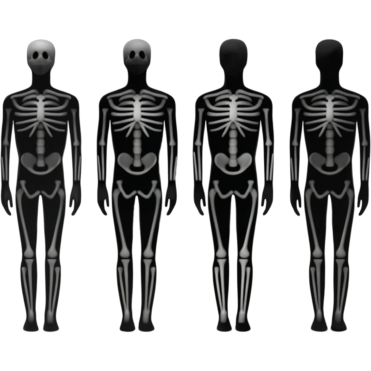 Skeleton made out of black men emoji