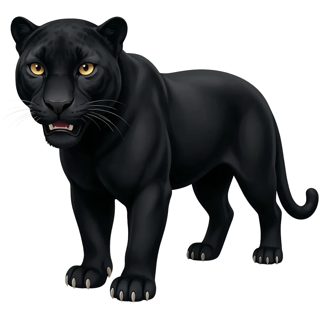 Realistic Ferocious Black Jaguar guarding emoji