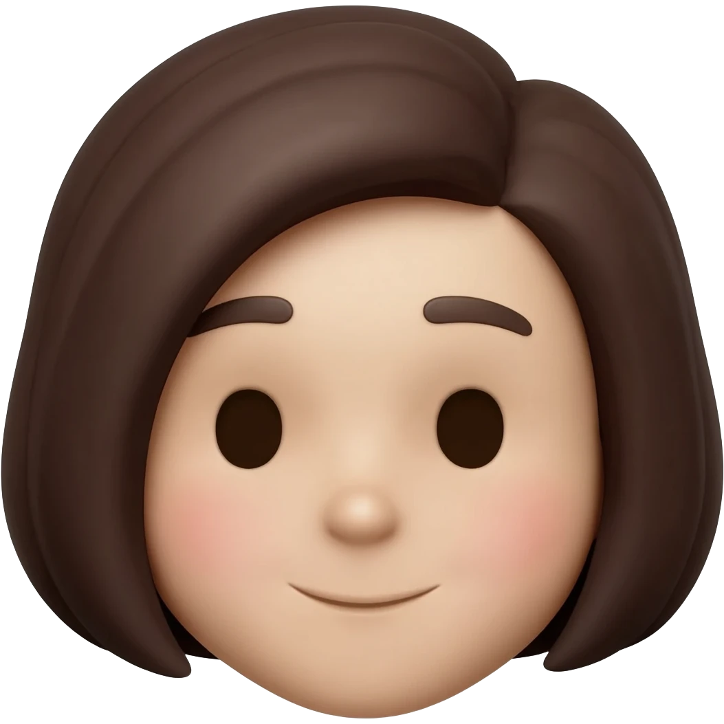 Brune aux cheveux court Memoji IOS  qui prend son temps emoji