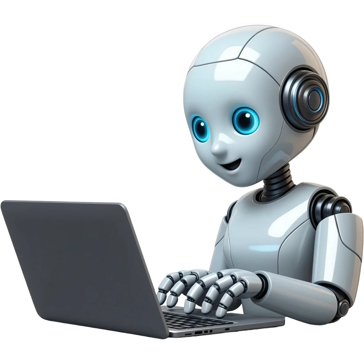AI robot Chatting on Computer in illustration style emoji
