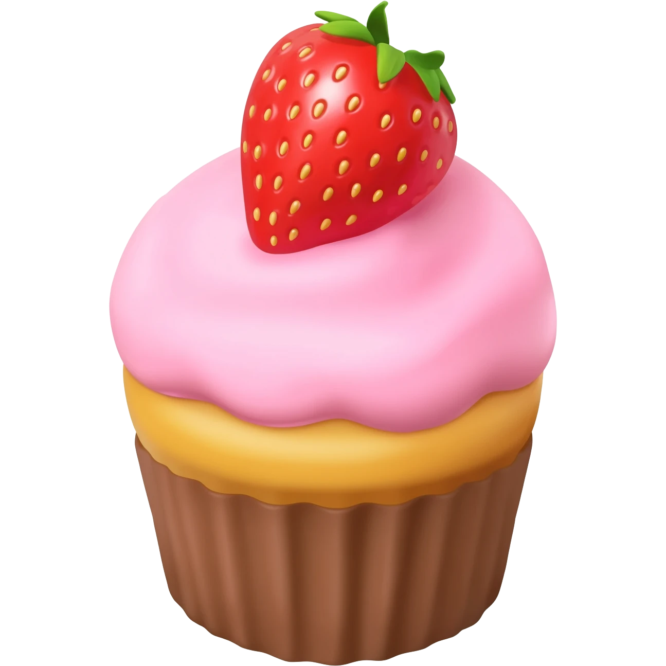 Cupcake with pink icing emoji