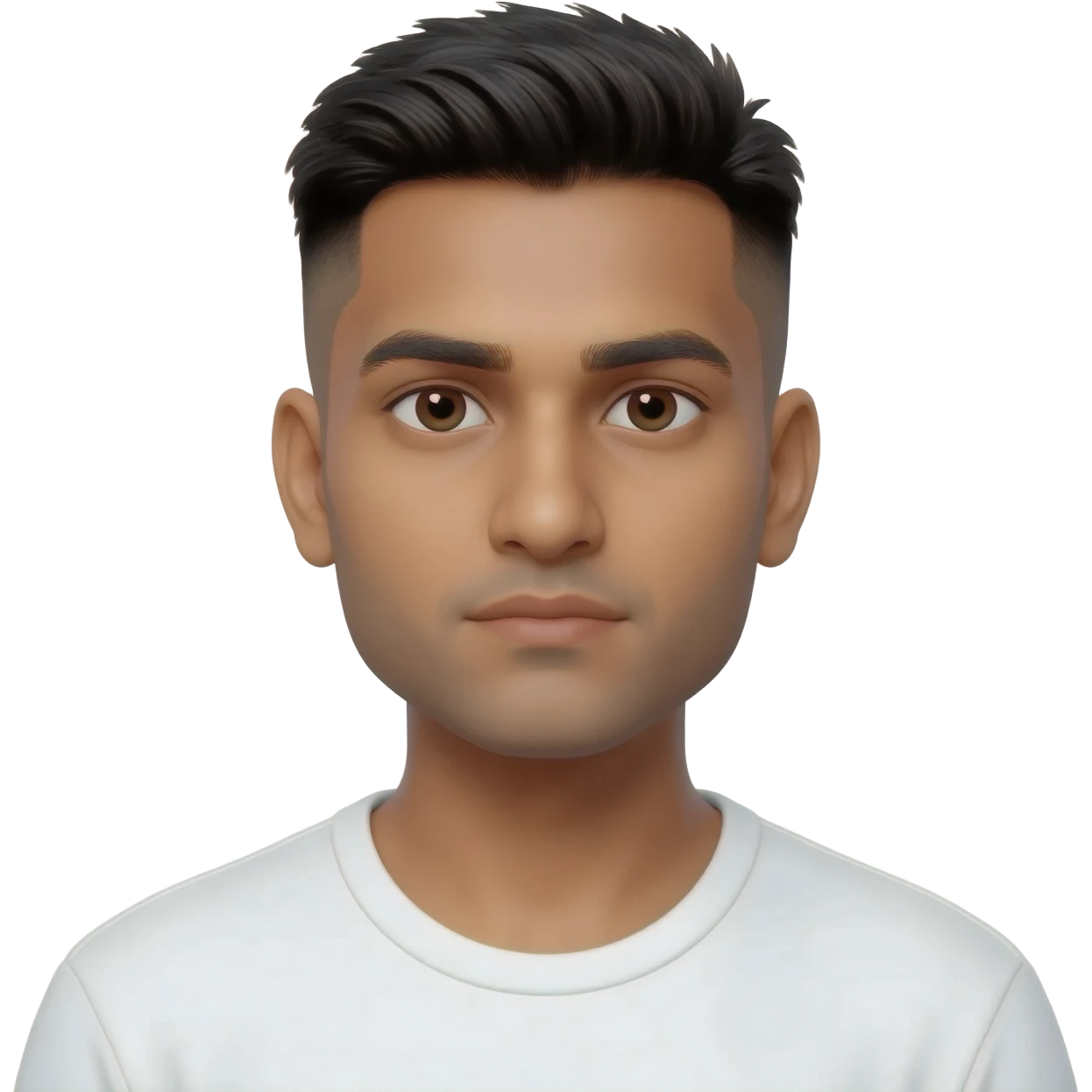 Indian man at 25 years old fade hair cut  emoji