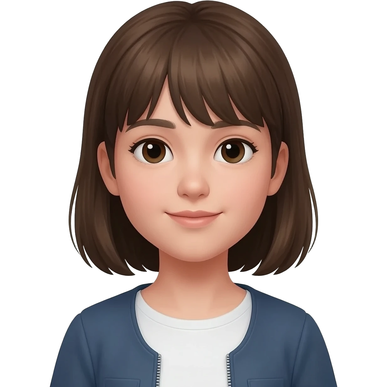 A realistic girl emoji