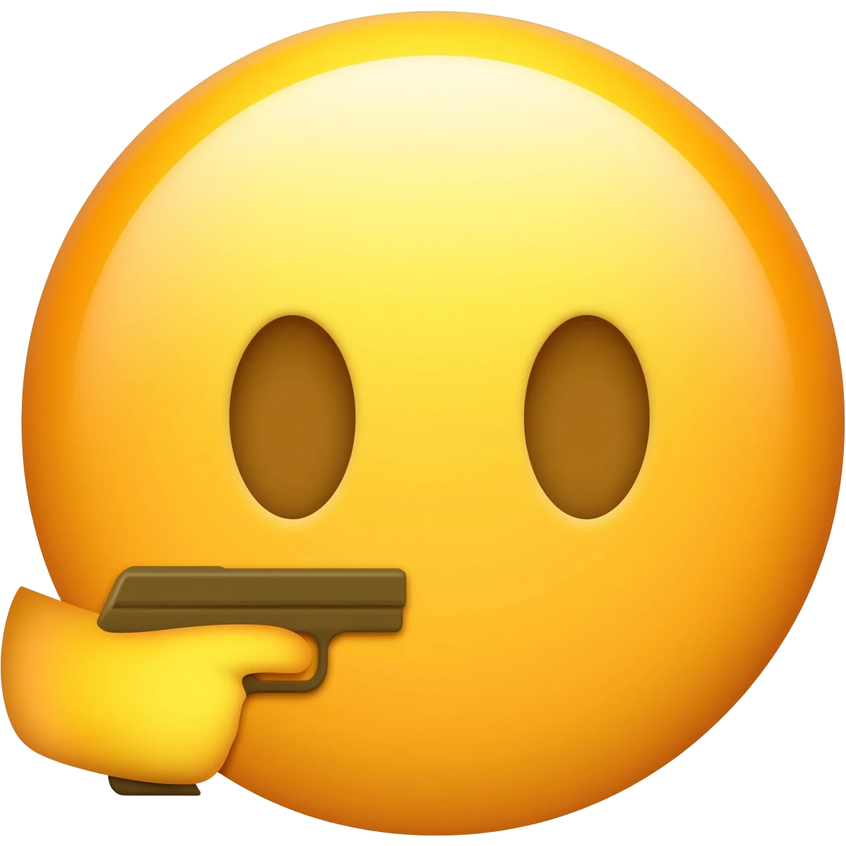 Yellow emoji holding gun emoji
