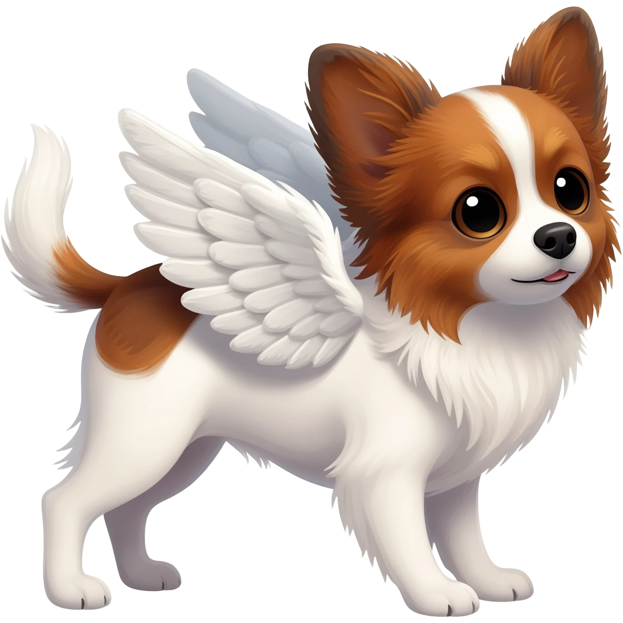 dog papillon angel emoji