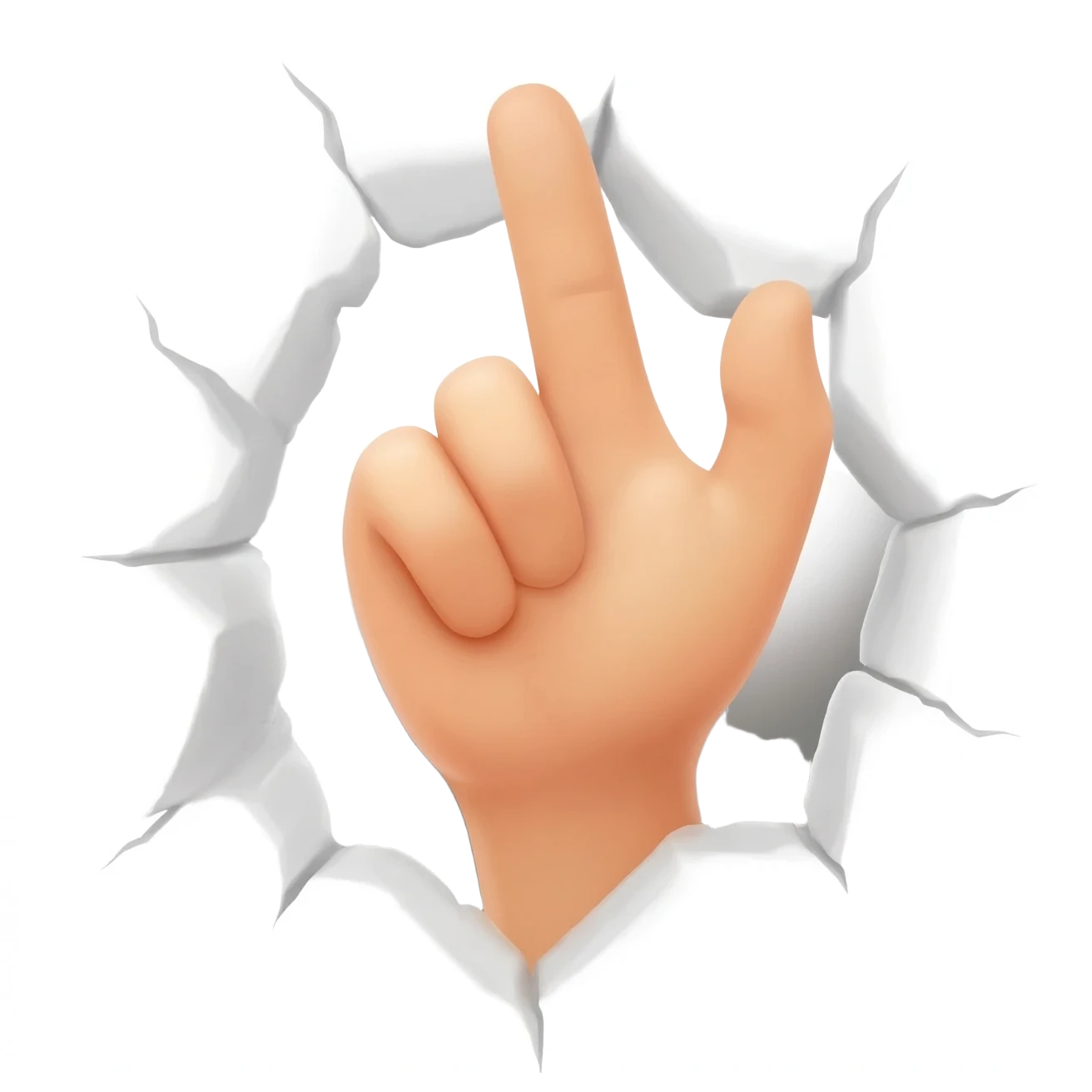 Middle two fingers in a hole emoji