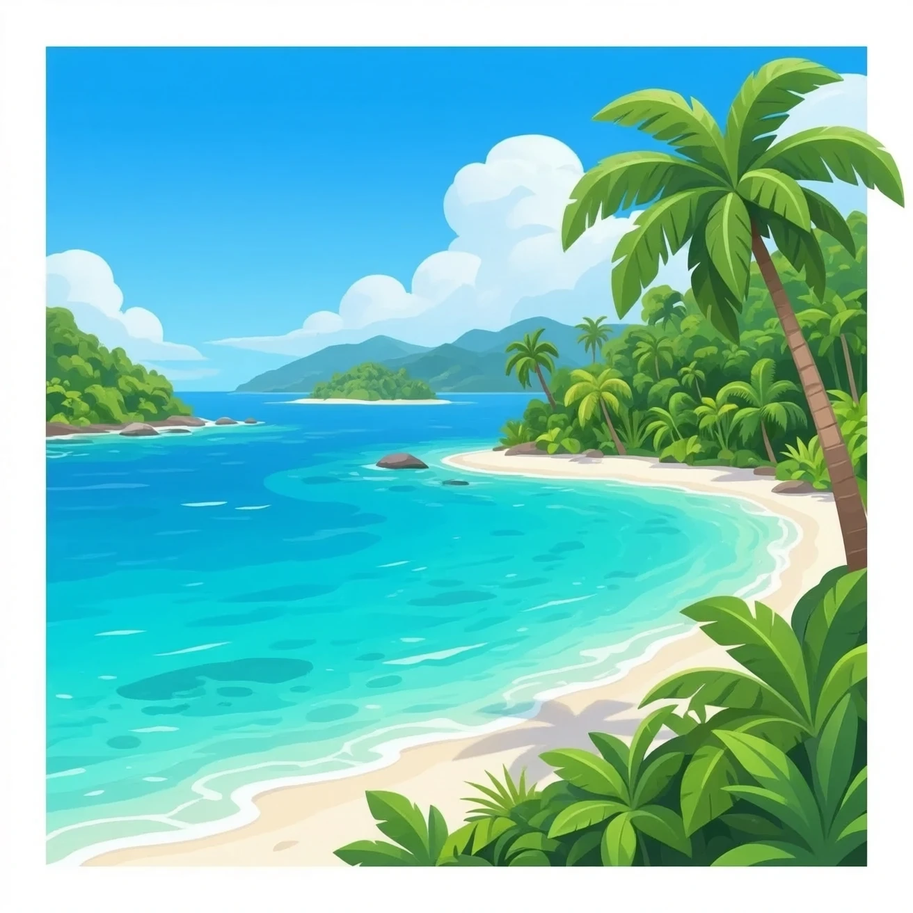 Island with beautiful sea without frame emoji