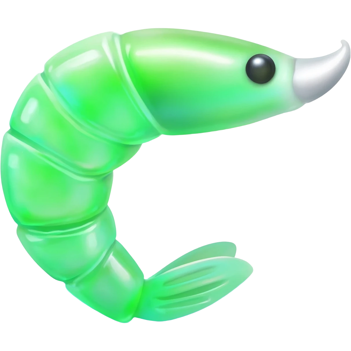 Camaron con cuernos volteando del lado derecho y con forma de C emoji