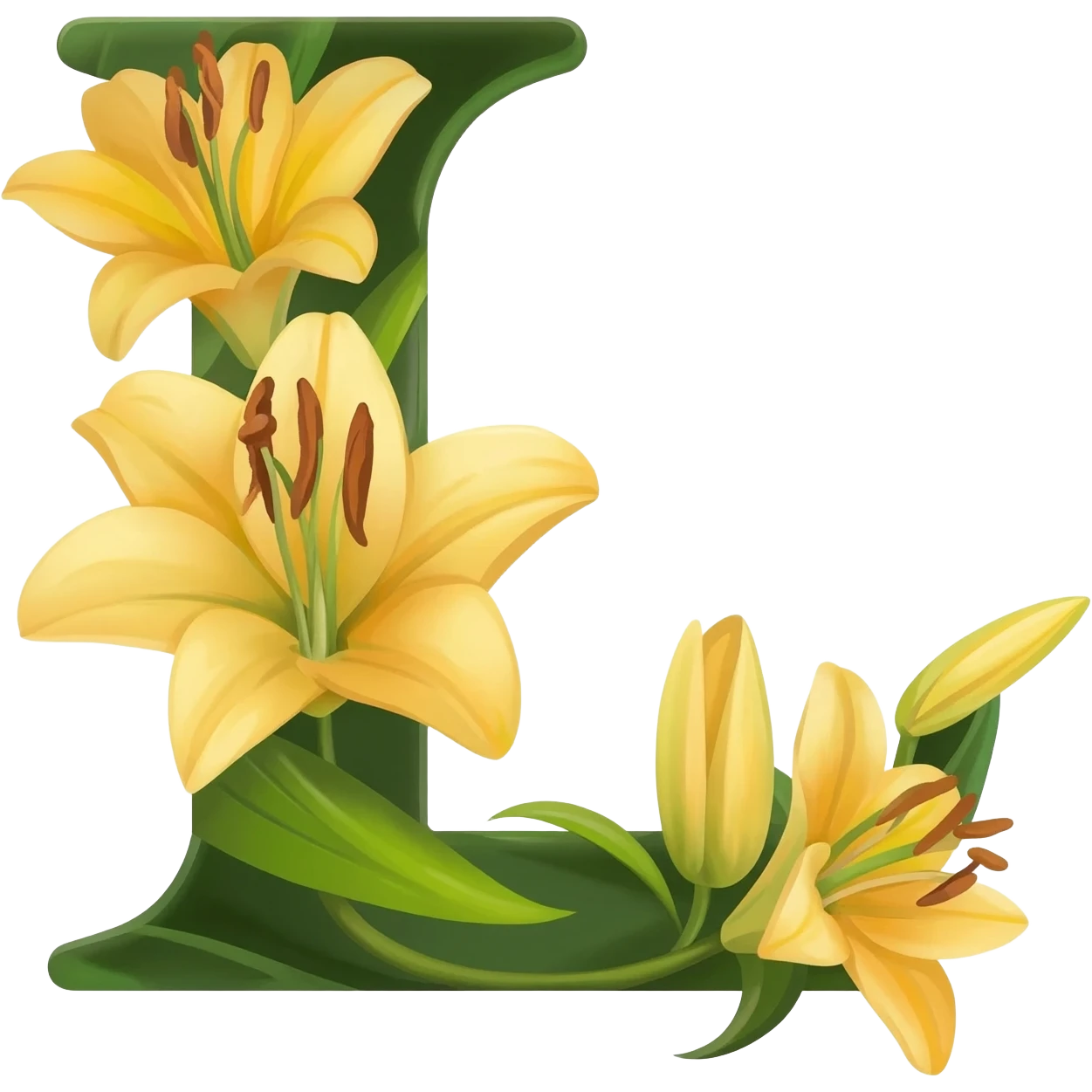 БУКВА L С ЛИЛИЯМИ emoji