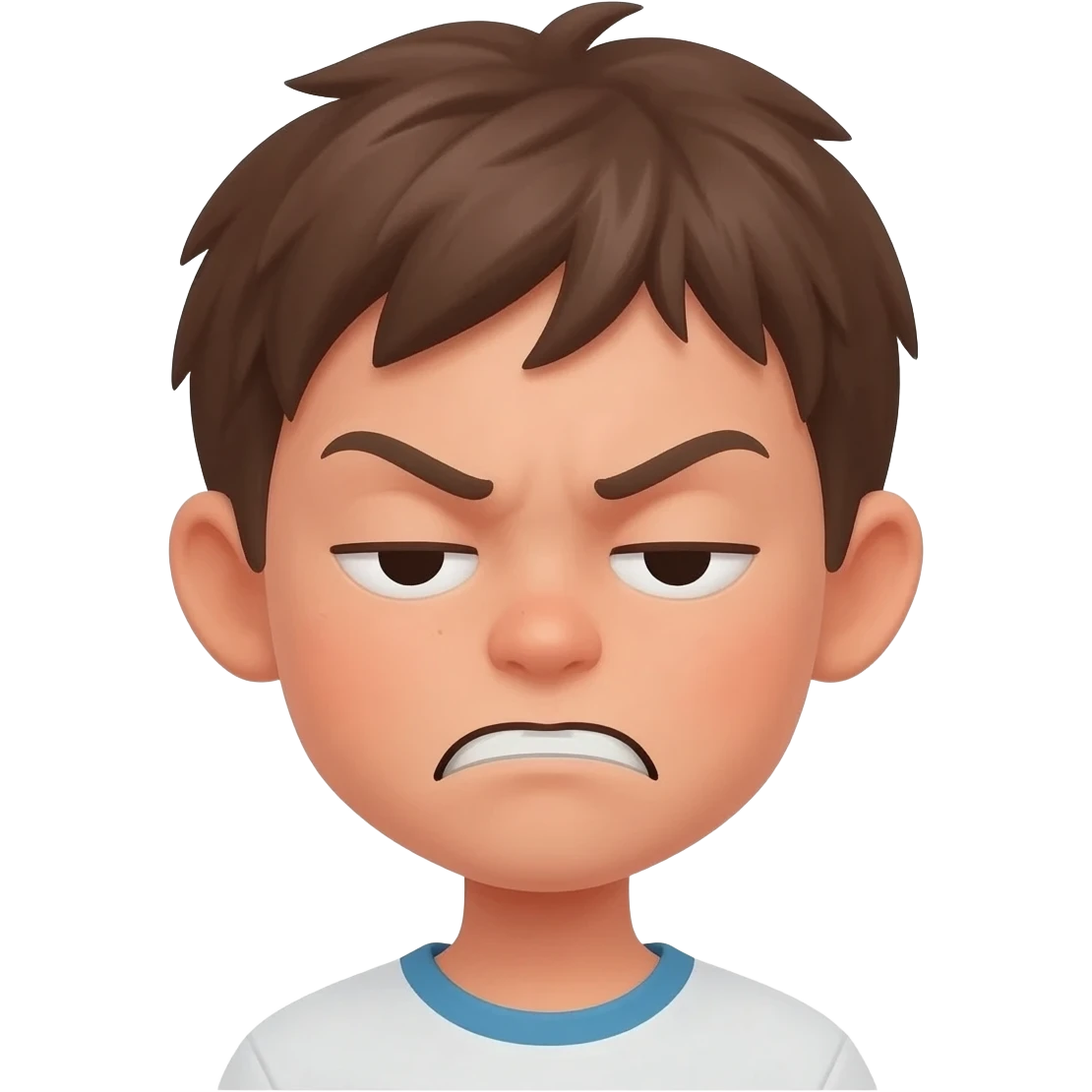 Un niño con cara de asco y un texto que diga: "FEO UNA NIÑA ASI !!!" emoji