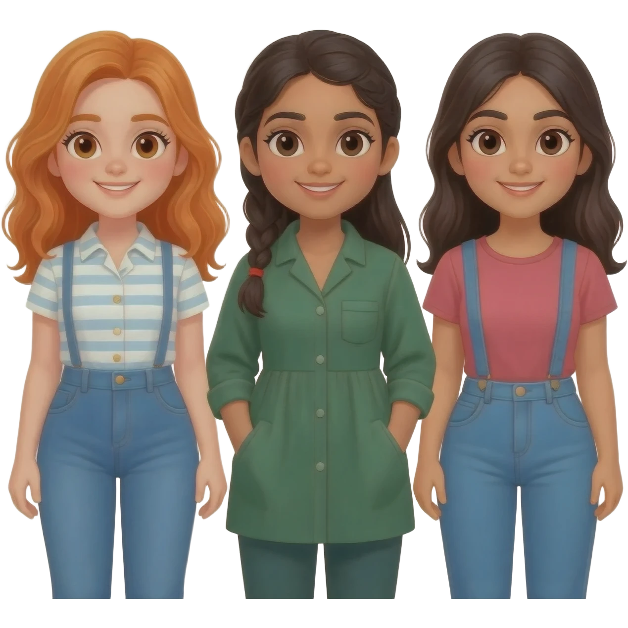 ginger girl, with pakistani girl and bangaldeshi emoji