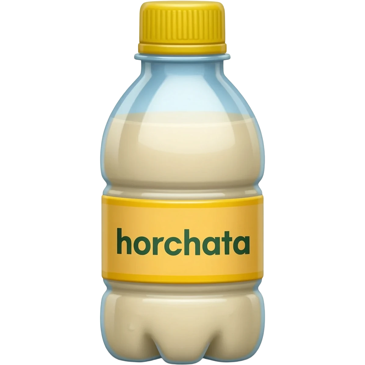 agua de horchata en botella de plastico amigable con una etiqueta que dice "horchata" emoji