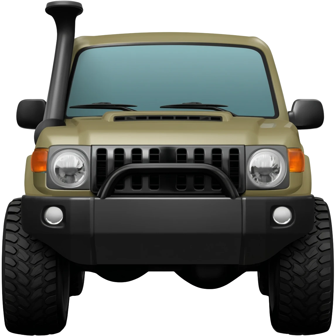 khaki car with 4WD snorkel emoji