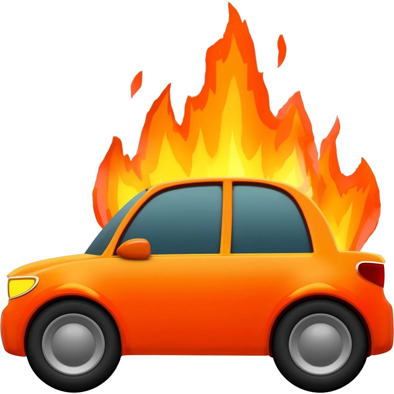 Car on fire emoji