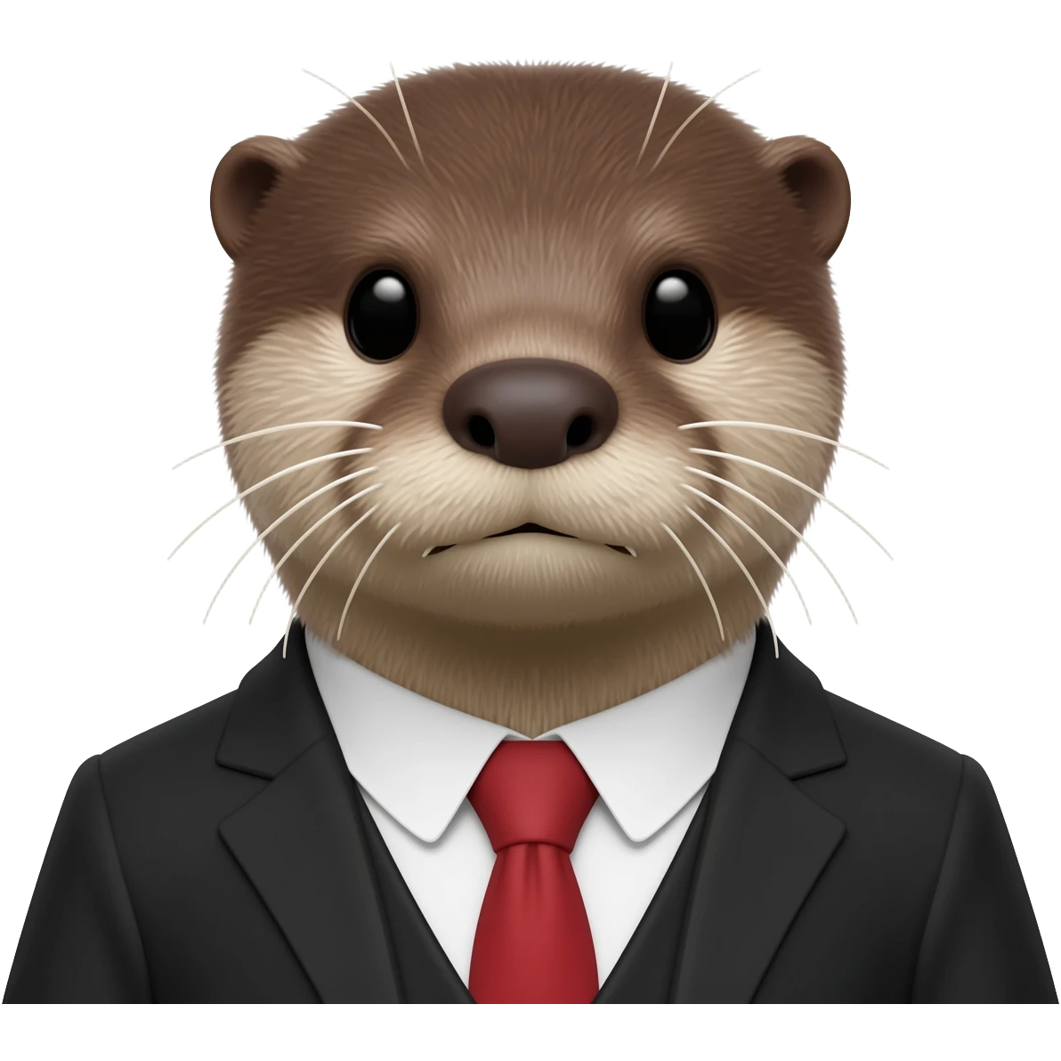serious otter close-up with a judge's gavel emoji