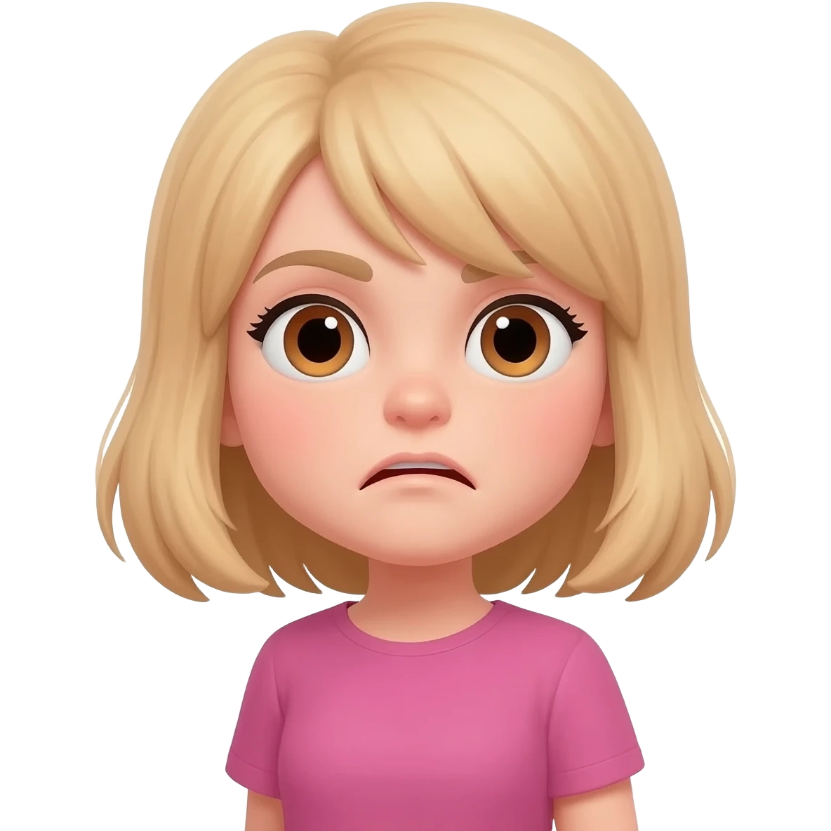 Tête emoji beige fille iPhone IOS qui exige de faire ce qu’on dit emoji