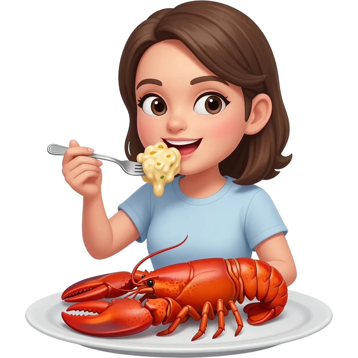 woman eating lobster emoji