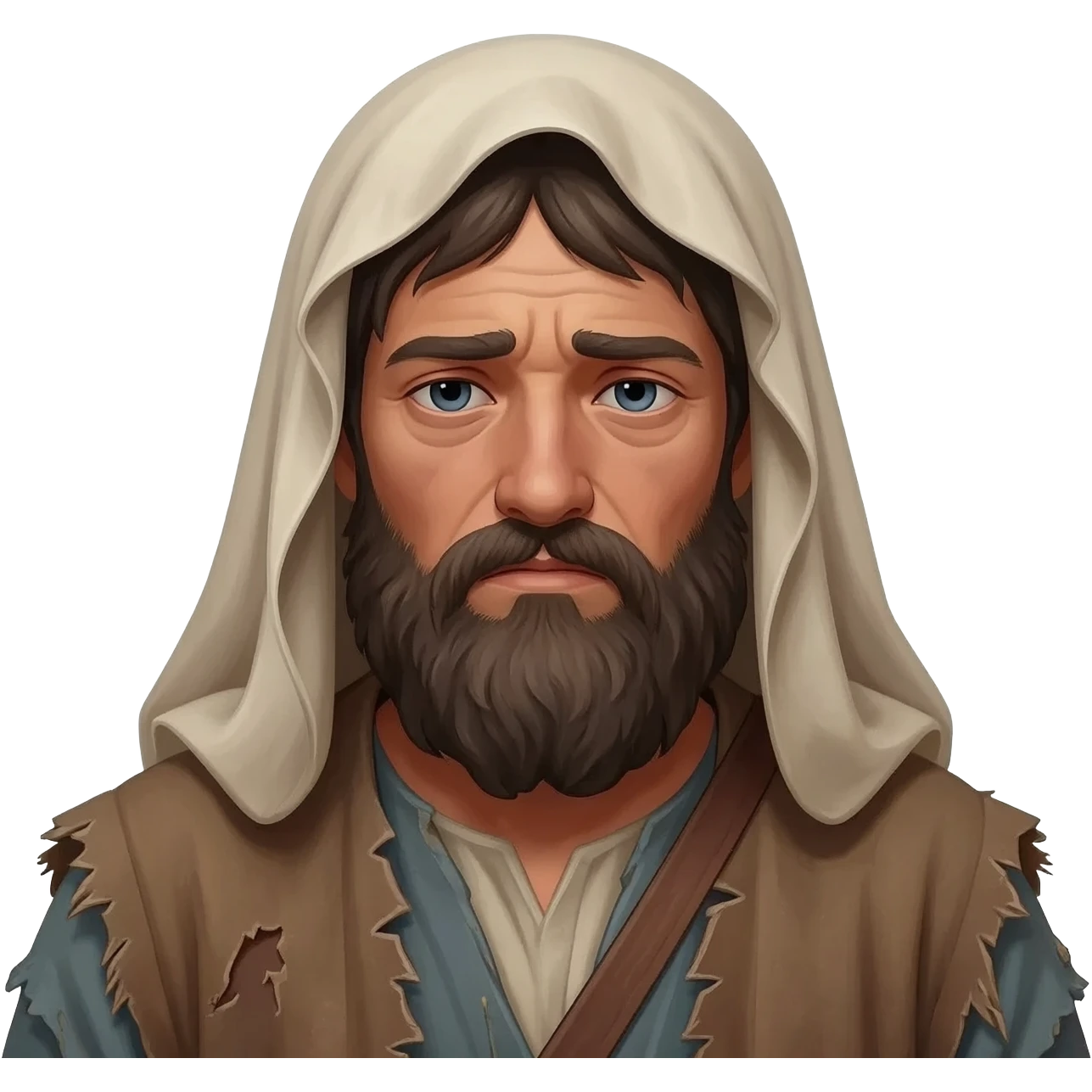 парень грустный бендый в рваной одежде растроенный и одиной  ,  времена древнего иерусалима emoji