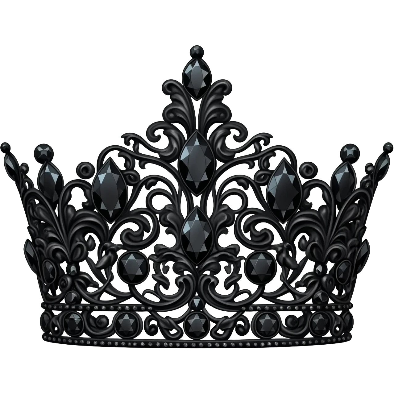 generate an improved black crown with black diamonds emoji