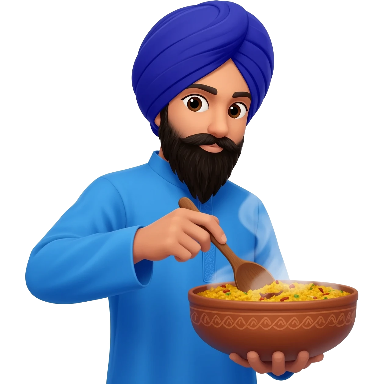 Nihang singh sikh blue dress making ragda drink emoji