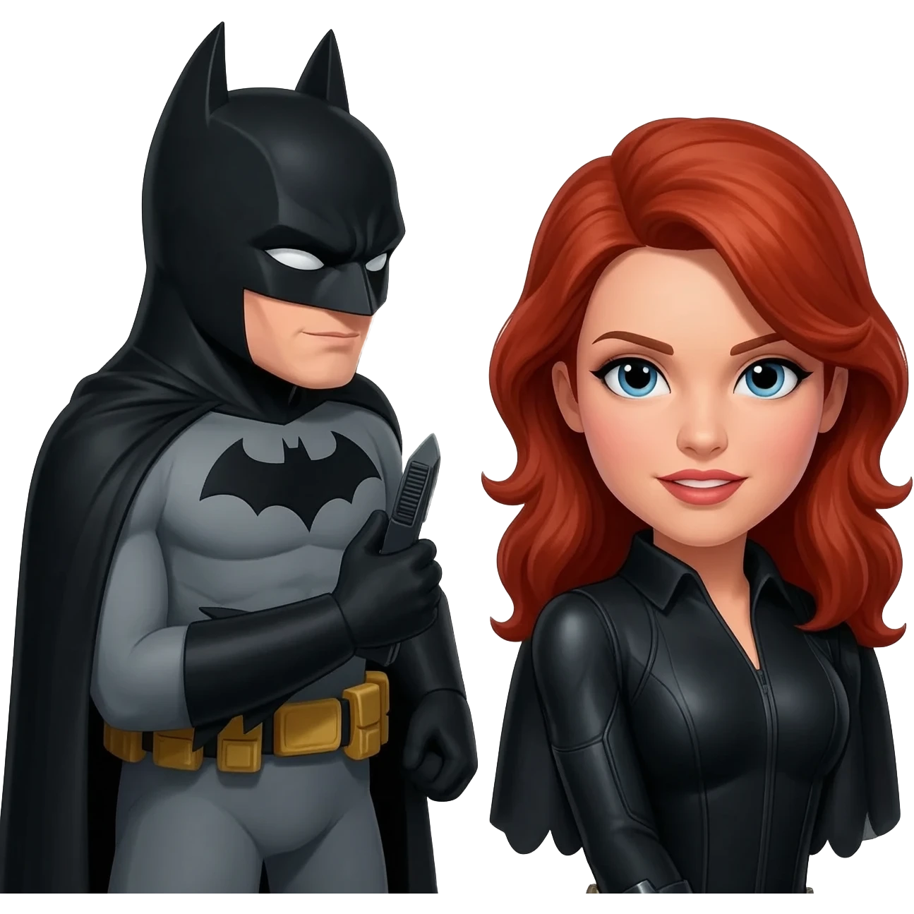 batman with black widow emoji