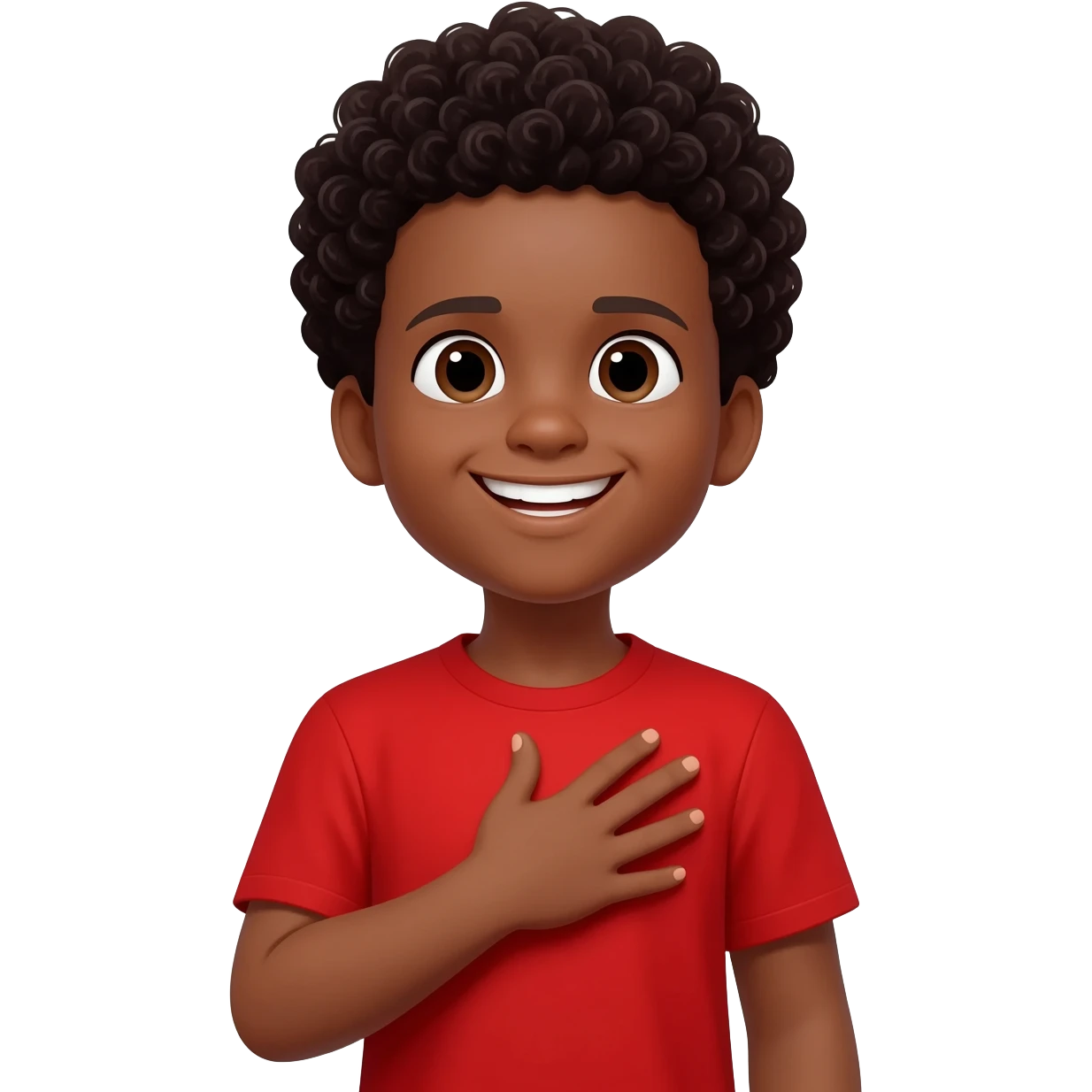 saying thank you black boy curly hair emoji