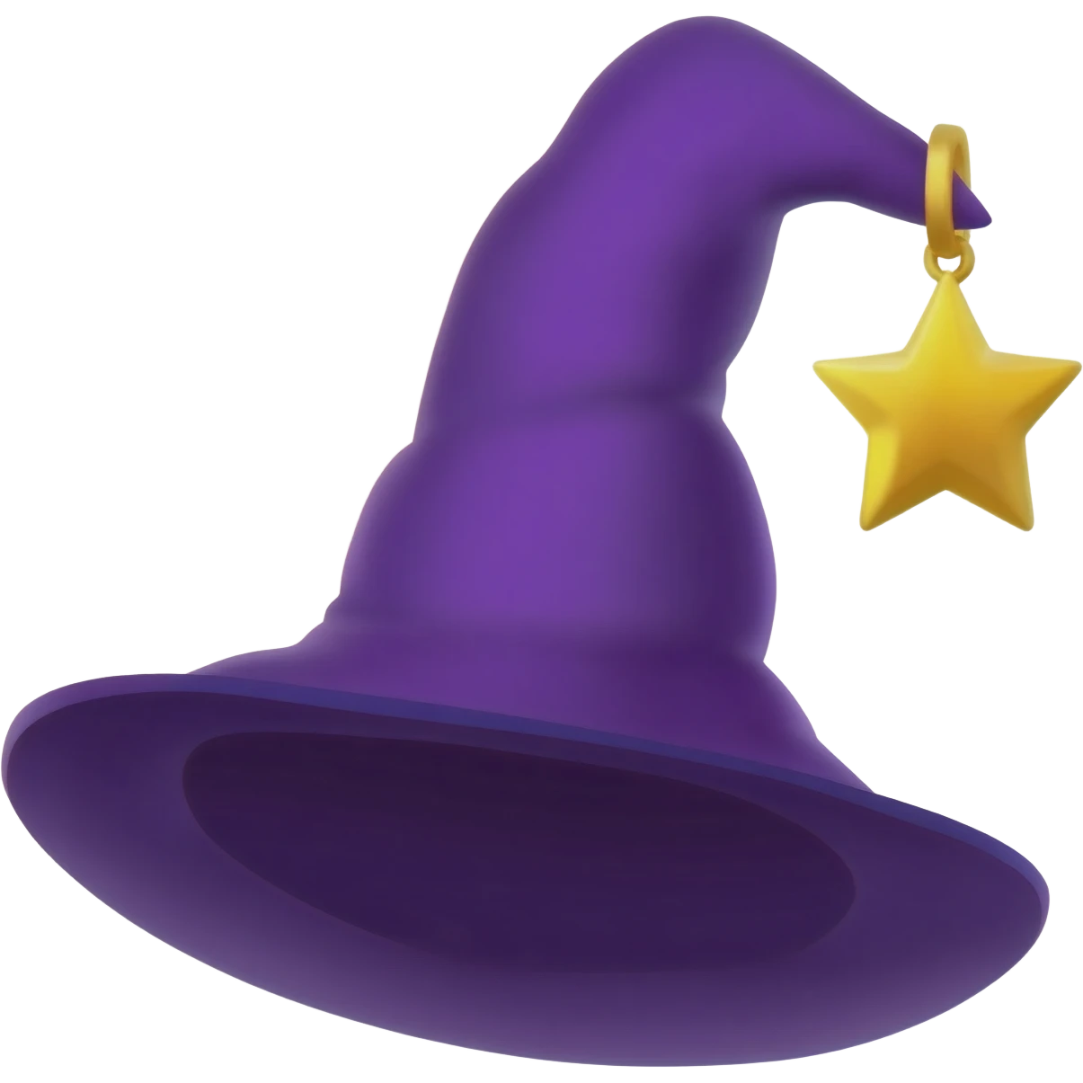 A wizard hat, Puple color with star shape pendant emoji