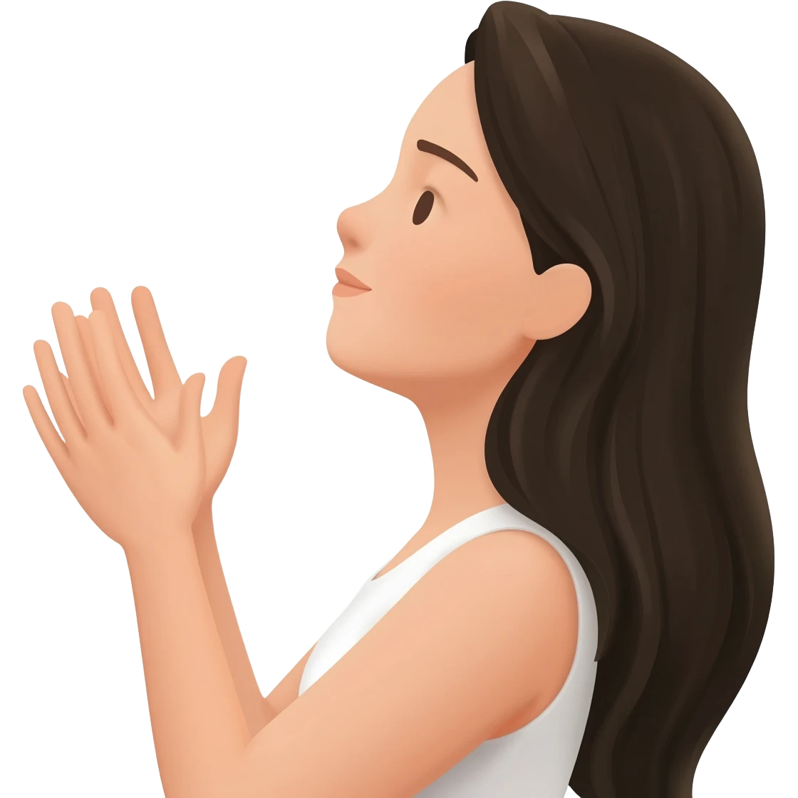 Ellerini yukarı dogru acmis kadin sol profilden emoji