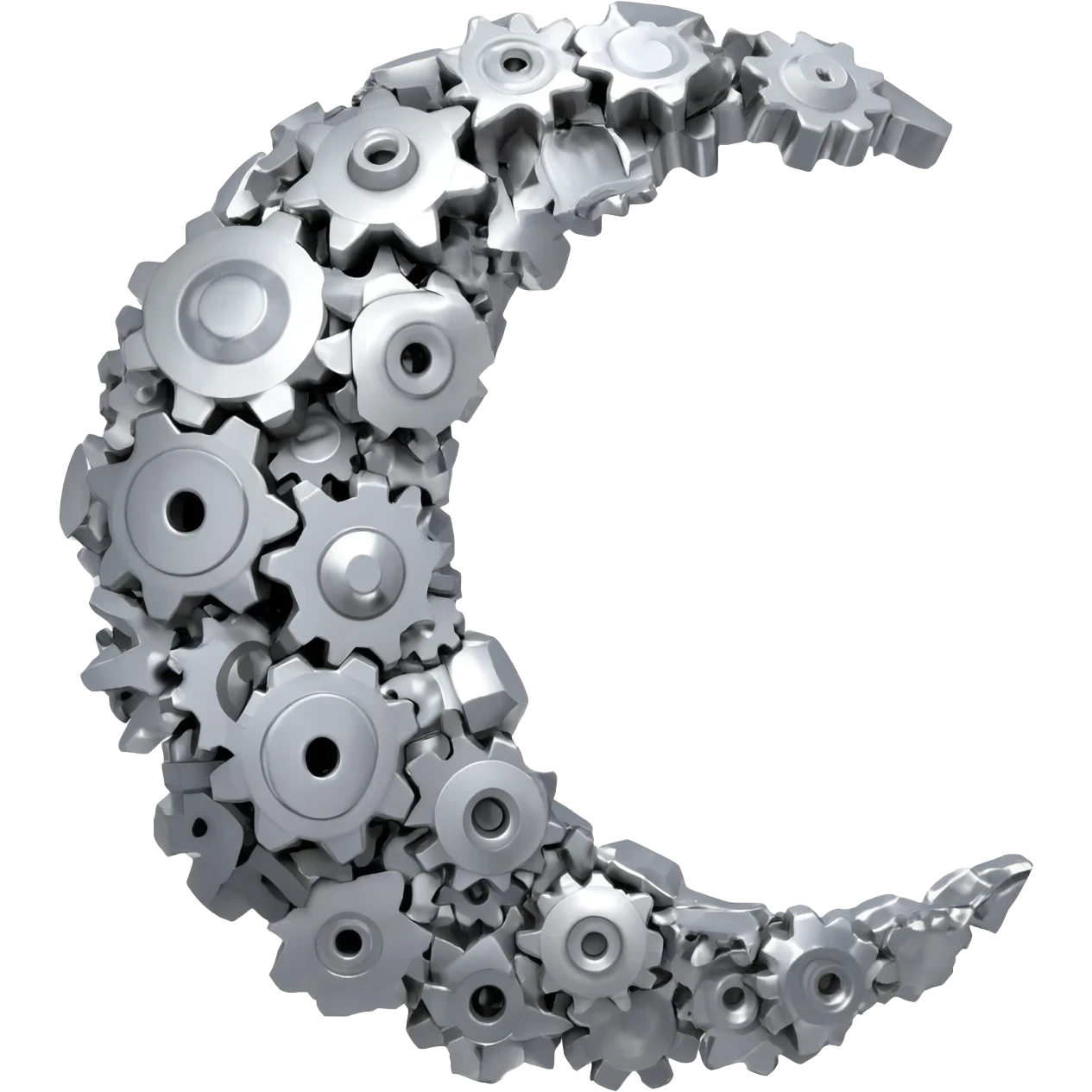 crescent moon that looks like gears emoji
