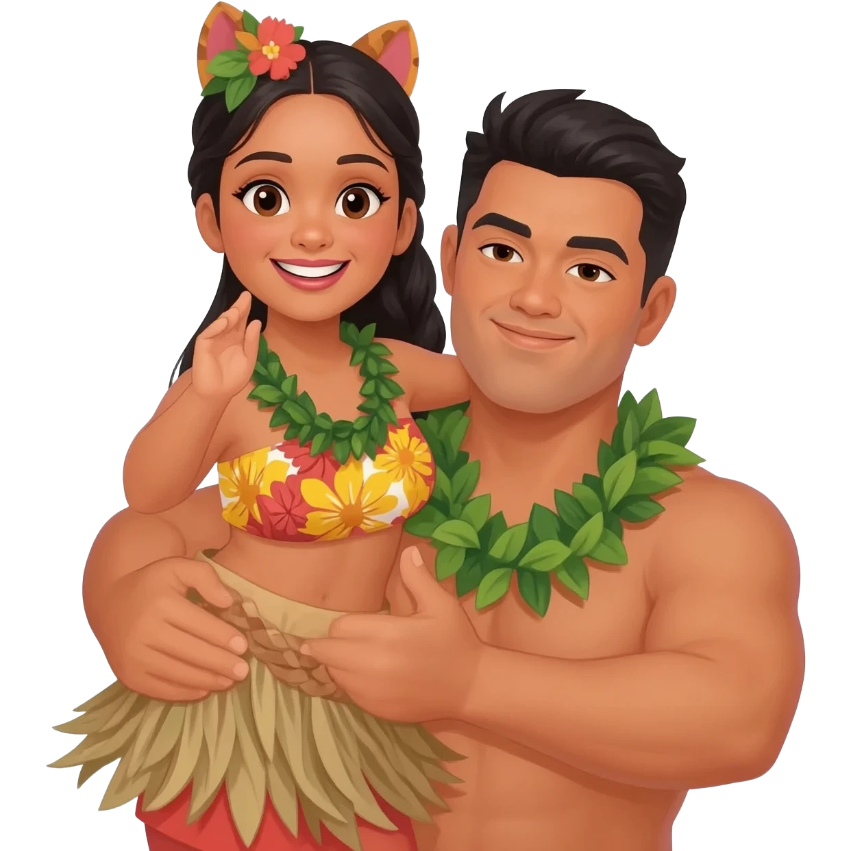 Silach is so cute beautiful Hawaiian girl dancing with me in her arms animal hula emoji