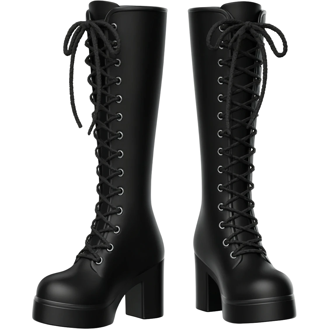 Black cute Lolita gothic aesthetic boots emoji