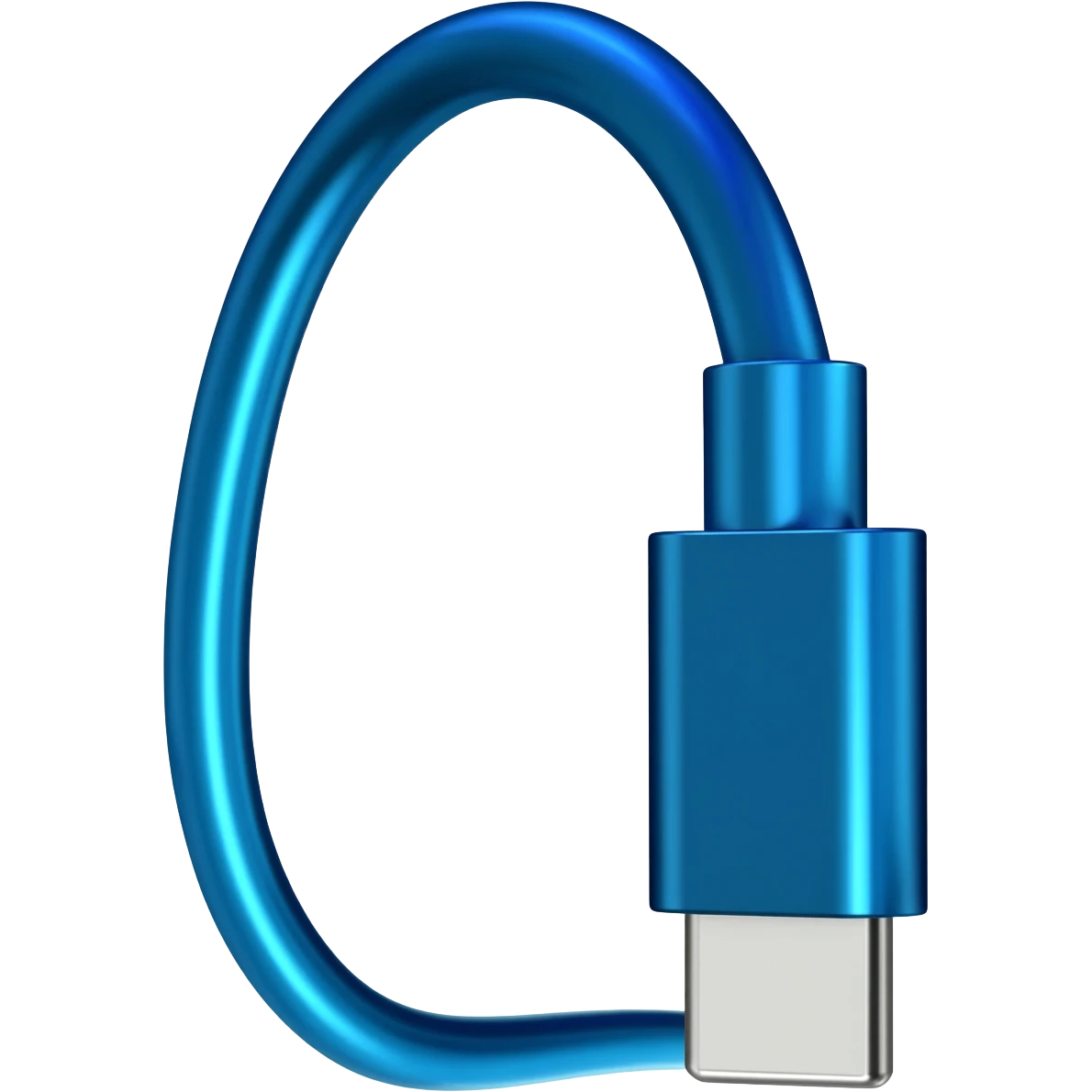 Blue metallic charger cord emoji