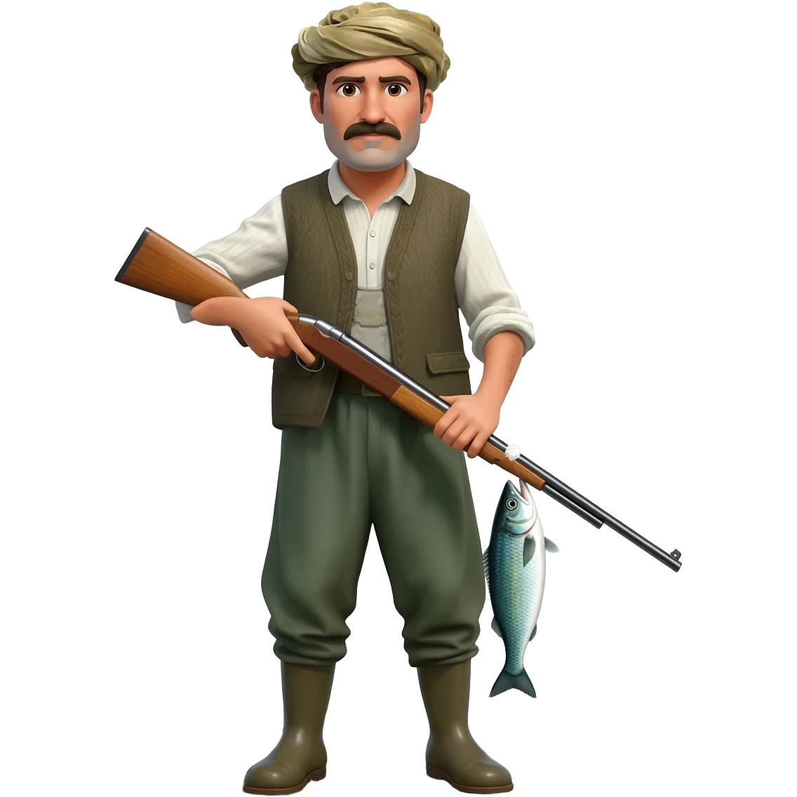 Greek fisherman with a shotgun emoji